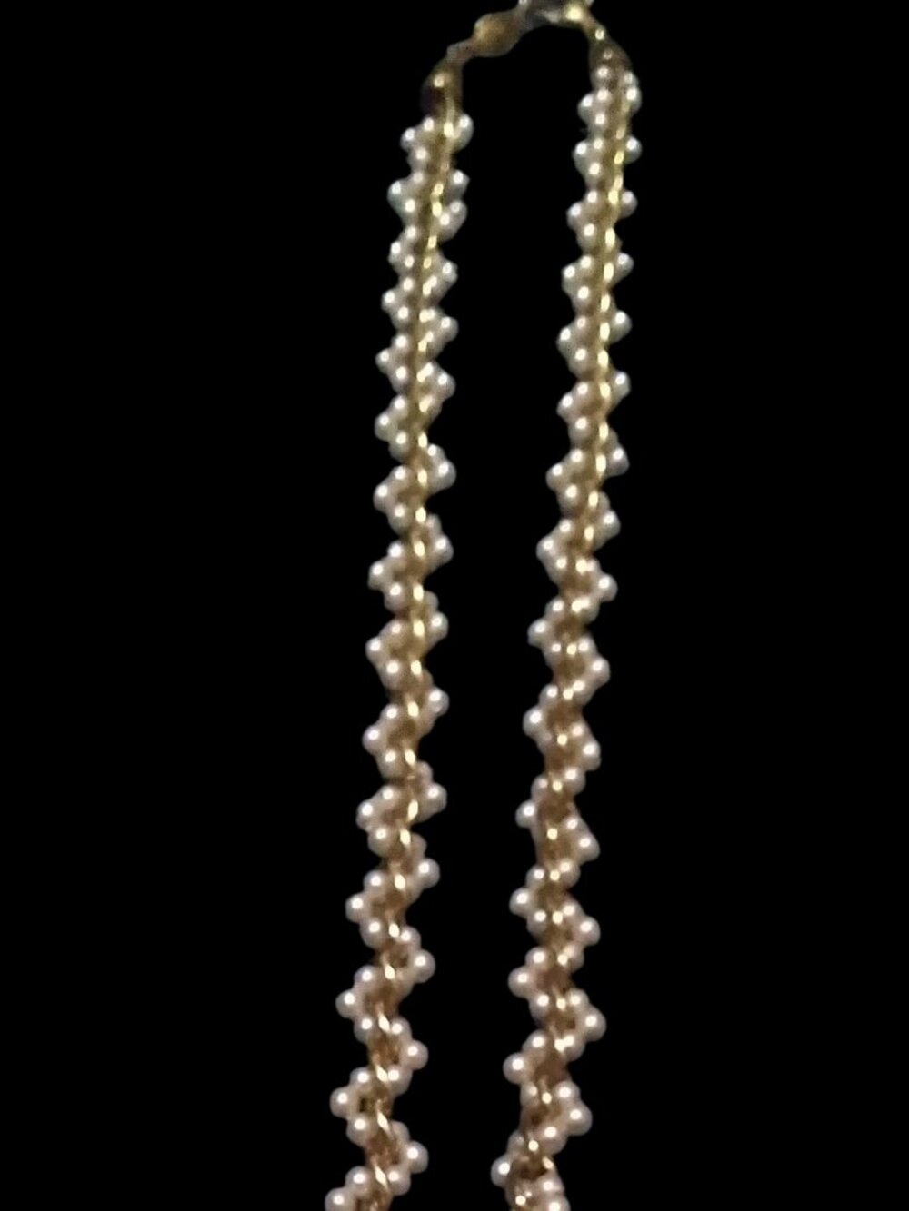 Signed Napier 24" Gold Tone Faux Pearl Cluster Chain Necklace Vintage Elegant